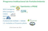 Programa Institucional de Fortalecimiento y Acompañamiento a PRAE SED Cartagena EPA Cartagena CIDEA REFICAR CBI FUNDACION SOÑAR + VERDE I.E. Invitadas.