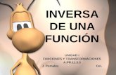 INVERSA DE UNA FUNCIÓN UNIDAD I FUNCIONES Y TRANSFORMACIONES A.PR.11.3.3 J. Pomales CeL.
