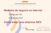 René de Jong – Director General Soraya Garcia – Especialista SEO  Modelos de negocio en Internet  Pago por Clic Cómo elegir una.