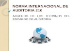 NORMA INTERNACIONAL DE AUDITORIA 210 ACUERDO DE LOS TERMINOS DEL ENCARGO DE AUDITORIA.