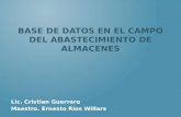 BASE DE DATOS EN EL CAMPO DEL ABASTECIMIENTO DE ALMACENES Lic. Cristian Guerrero Maestro. Ernesto Ríos Willars.