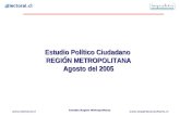 Www.electoral.cl Estudio Región Metropolitana Estudio Político Ciudadano REGIÓN METROPOLITANA Agosto del 2005.