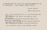 COORDENACIÓN DE POLÍTICAS MACROECONÓMICAS EN EL MERCOSUR - UNA MIRADA DESDE BRASIL Carlos Mussi CEPAL-Brasília Una visión general de la construcción del.