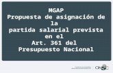 MGAP Propuesta de asignación de la partida salarial prevista en el Art. 361 del Presupuesto Nacional.