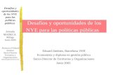 Desafios y oportunidades de los NYE para las políticas públicas Jornada MADECA Málaga Junio 2005 Ponencia d’Eduard Jiménez Socio-Director Territorios y.