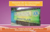 Historia de la comunidad “Colonia Miraflores” Historia de la comunidad “Colonia Miraflores” Karina Villaseñor – Viridiana Ahumada – Pamela Flores- Silvia.