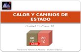 Unidad II - Clase 10 CALOR Y CAMBIOS DE ESTADO Profesora Verónica Abasto - Octavo Básico 40 °C 20 °C Calor.
