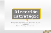 Dirección Estratégica Programa Magíster en Gestión de la Calidad Prof. Rodrigo Latorre V.