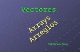 Arrays Arreglos Prof. Gonzalo Pastor Vectores. Definición Un vector es un tipo de variable que puede guardar muchos valores Una variable sólo puede guardar.