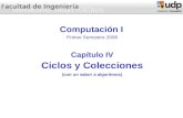 Computación I Primer Semestre 2006 Capítulo IV Ciclos y Colecciones (con un sabor a algoritmos)