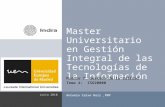 1 Master Universitario en Gestión Integral de las Tecnologías de la Información Modulo 7: Gestión de la Calidad Tema 4: ISO20000 Antonio Calvo Ruiz,PMP.