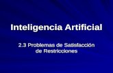 Inteligencia Artificial 2.3 Problemas de Satisfacción de Restricciones.