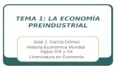 TEMA 1: LA ECONOMÍA PREINDUSTRIAL José J. García Gómez Historia Económica Mundial. Siglos XIX y XX Licenciatura en Economía.