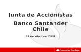 Junta de Accionistas Banco Santander Chile 29 de Abril de 2003.