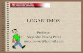 LOGARITMOS Profesor: Alejandro Novoa Pérez myo_novoa@hotmail.com.