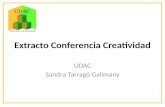 Extracto Conferencia Creatividad UDAC Sandra Tarragó Galimany.