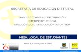 DIRECCIÓN LOCAL DE EDUCACIÓN - FONTIBÓN SECRETARÍA DE EDUCACIÓN DISTRITAL SUBSECRETARÍA DE INTEGRACIÓN INTERINSTITUCIONAL DIRECCIÓN LOCAL DE EDUCACIÓN.