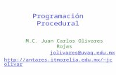 Programación Procedural M.C. Juan Carlos Olivares Rojas jolivares@uvaq.edu.mx jcolivar Agosto, 2009.