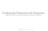 Evaluación Financiera de Proyectos1 Especial mención y comentarios referidos a Proyectos de Software.