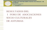 FORO DE ASOCIACIONES SOCIO-CULTURALES DE ASTURIAS I FORO DE ASOCIACIONES SOCIO-CULTURALES DE ASTURIAS MUSI (Museo de la Siderúrgia) La Felguera (LANGREO)
