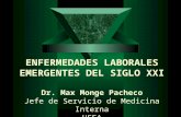 ENFERMEDADES LABORALES EMERGENTES DEL SIGLO XXI Dr. Max Monge Pacheco Jefe de Servicio de Medicina Interna HSFA.