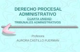 DERECHO PROCESAL ADMINISTRATIVO CUARTA UNIDAD: TRIBUNALES ADMINISTRATIVOS Profesora AURORA CASTILLO FUERMAN.
