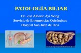 PATOLOGÍA BILIAR Dr. José Alberto Ayi Wong Servicio de Emergencias Quirúrgicas Hospital San Juan de Dios.