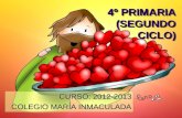 4º PRIMARIA (SEGUNDO CICLO) CURSO: 2012-2013 COLEGIO MARÍA INMACULADA.