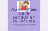 El Aprendizaje de la Lengua en la Escuela LICENCIATURA EN EDUCACIÓN PRIMARIA TERCER SEMESTRE, SABATINO.