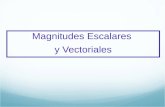 Magnitudes Escalares y Vectoriales. Existen cantidades físicas que quedan totalmente determinadas por su magnitud o tamaño, indicada en alguna unidad.