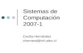 Sistemas de Computación 2007-1 Cecilia Hernández chernand@inf.udec.cl.
