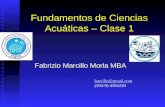 Fundamentos de Ciencias Acuáticas – Clase 1 Fabrizio Marcillo Morla MBA barcillo@gmail.com (593-9) 4194239.