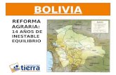 La Reforma Agraria de 1953 Antes de 1953 Bolivia fue hasta 1953 uno de los países latinoamericanos donde el régimen feudal de la tierra se mantuvo con.