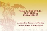 Tema 2. IEEE 802.11. TECNOLOGÍA INALÁMBRICA Alejandro Carrasco Muñoz Jorge Ropero Rodríguez.