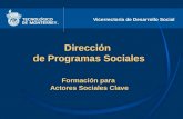 Vicerrectoría de Desarrollo Social Dirección de Programas Sociales Formación para Actores Sociales Clave.