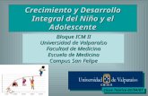Crecimiento y Desarrollo Integral del Niño y el Adolescente Bloque ICM II Universidad de Valparaíso Facultad de Medicina Escuela de Medicina Campus San.
