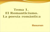 Tema 1. El Romanticismo. La poesía romántica. Contexto histórico y cultural.