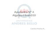 Ayudantía Nº 4 Algebra I fmm010 Carola Muñoz R. 1.