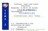 Diseño de Algoritmos. Curso 02-03. J.L. Leiva O. TEMA3TEMA3 TEMA3TEMA3 Estructuras Dinámicas Contenido del Tema Profesor: José Luis Leiva Olivencia. Despacho: