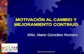 Kairoseducativa.jimdo.com1 MOTIVACIÓN AL CAMBIO Y MEJORAMIENTO CONTINUO MSc. Mario González Romero.