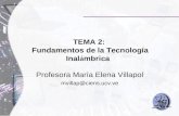 TEMA 2: Fundamentos de la Tecnología Inal á mbrica Profesora María Elena Villapol mvillap@ciens.ucv.ve.