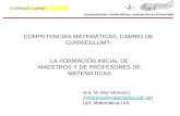III JORNADA LLEIMAT Competencias matemáticas, evaluación y universidad COMPETENCIAS MATEMÁTICAS, CAMBIO DE CURRICULUM?: LA FORMACIÓN INICIAL DE MAESTROS.