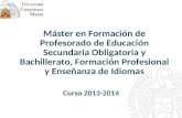 Máster en Formación de Profesorado de Educación Secundaria Obligatoria y Bachillerato, Formación Profesional y Enseñanza de Idiomas Curso 2013-2014.