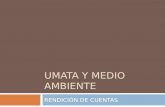 UMATA Y MEDIO AMBIENTE RENDICIÓN DE CUENTAS. Proyecto: Asistencia Básica Agropecuaria  META: Brindar asistencia técnica al 100% de la comunidad.  Cumplimiento.