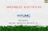 Docente: Oscar Ignacio Botero H.. VARIABLES ELÉCTRICAS Algunas de las variables básicas utilizadas en los circuitos son la corriente, el voltaje, la resistencia.