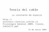 Teoría del cable La constante de espacio 19 de marzo 2009  Fisiologia General 2009, Clases, CableIII.ppt.