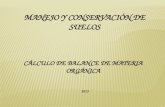 MANEJO Y CONSERVACIÓN DE SUELOS CÁLCULO DE BALANCE DE MATERIA ORGÁNICA 2015.