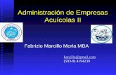 Administración de Empresas Acuícolas II Fabrizio Marcillo Morla MBA barcillo@gmail.com (593-9) 4194239.