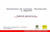 Secretaría de Cultura, Recreación y Deporte Comité Directivo Bogotá, Octubre 26 de 2009 Dirección Planeación y Procesos Estratégicos.