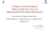 FONDOS FIDUCIARIOS IMPLICANCIAS EN LOS PRESUPUESTOS PROVINCIALES XXXI FORO DE DIRECCIONES DE PRESUPUESTO Y FINANZAS DE LA REPUBLICA ARGENTINA Eduardo Bacci.